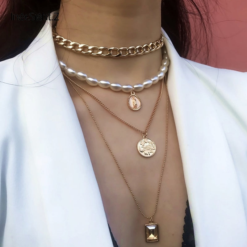 Choker Collar Crystal Pendant