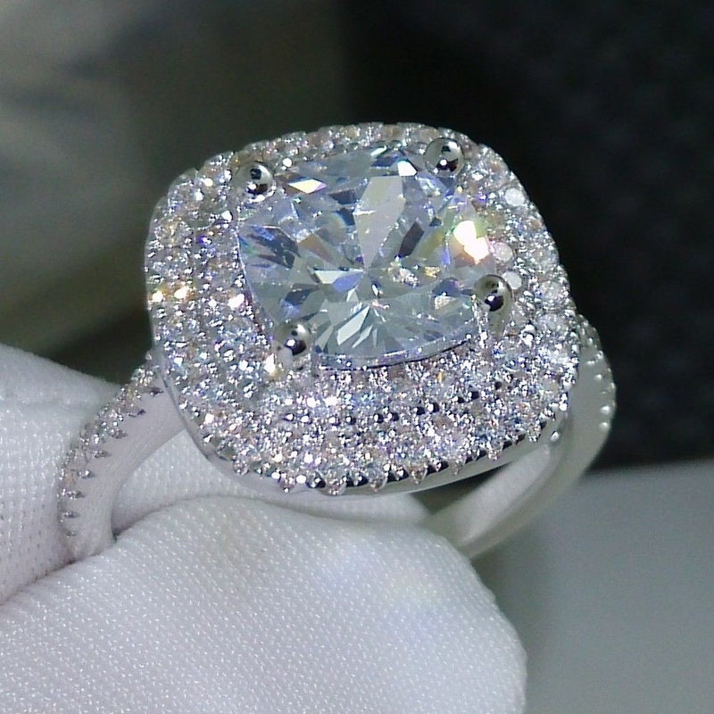 Cushion cut band Ring ( Sz 5-10 )