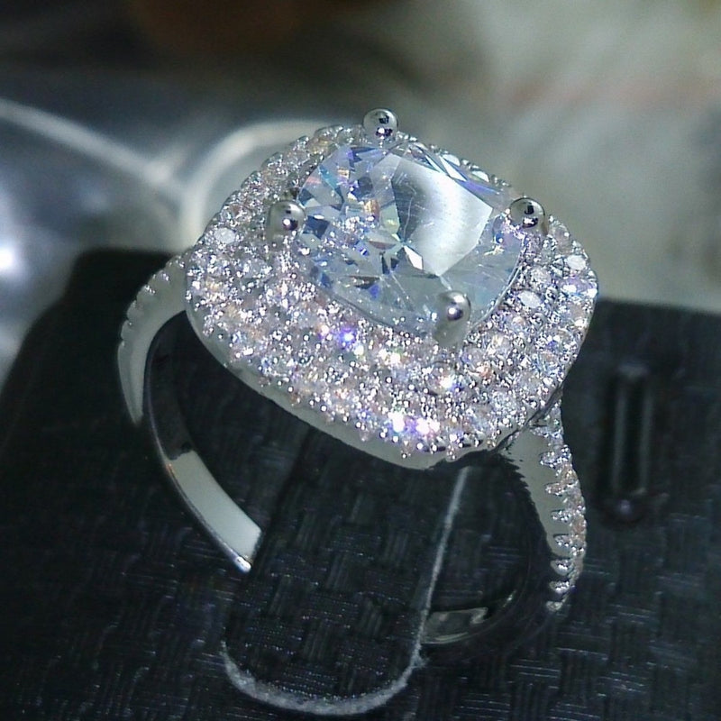 Cushion cut band Ring ( Sz 5-10 )
